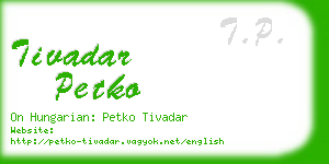 tivadar petko business card